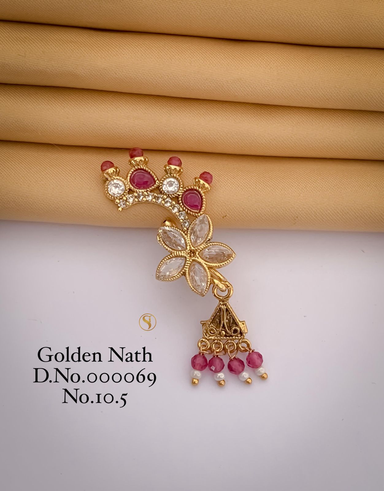 2 DN Marathi Look Golden Nath Wholesale Price In Surat
